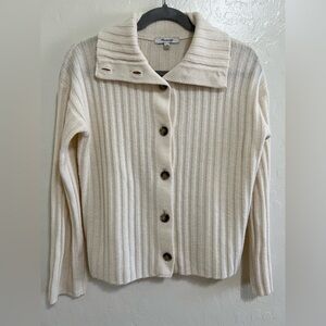Madewell Oversize-Collar Cardigan Sweater in Antique Cream